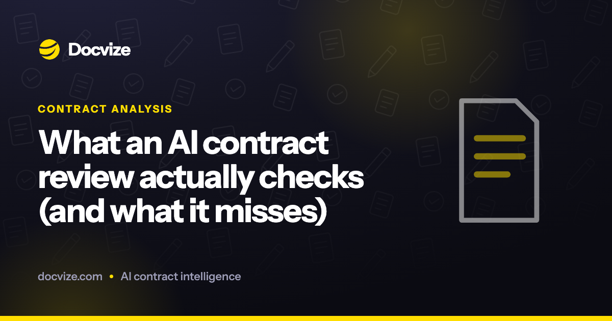 What an AI contract review actually checks (and what it misses)